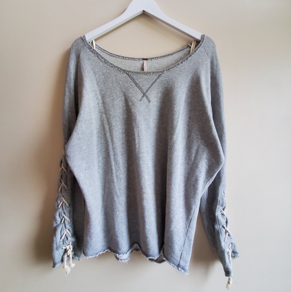 Free People Rope Tie Pullover Sweatshirt XS - Picture 2 of 8